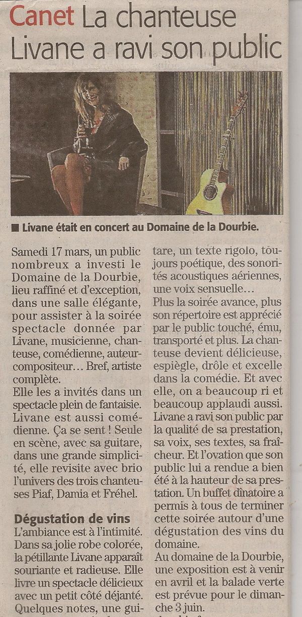 La chanteuse Livane a ravi son public au domaine de la Dourbie à Canet dans l'Hérault
